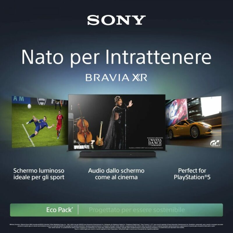 Sony Smart TV 55 Pollici 4K Ultra HD Display OLED Sistema Operativo Google TV Classe F colore Nero - XR-55A95L - immagine 7