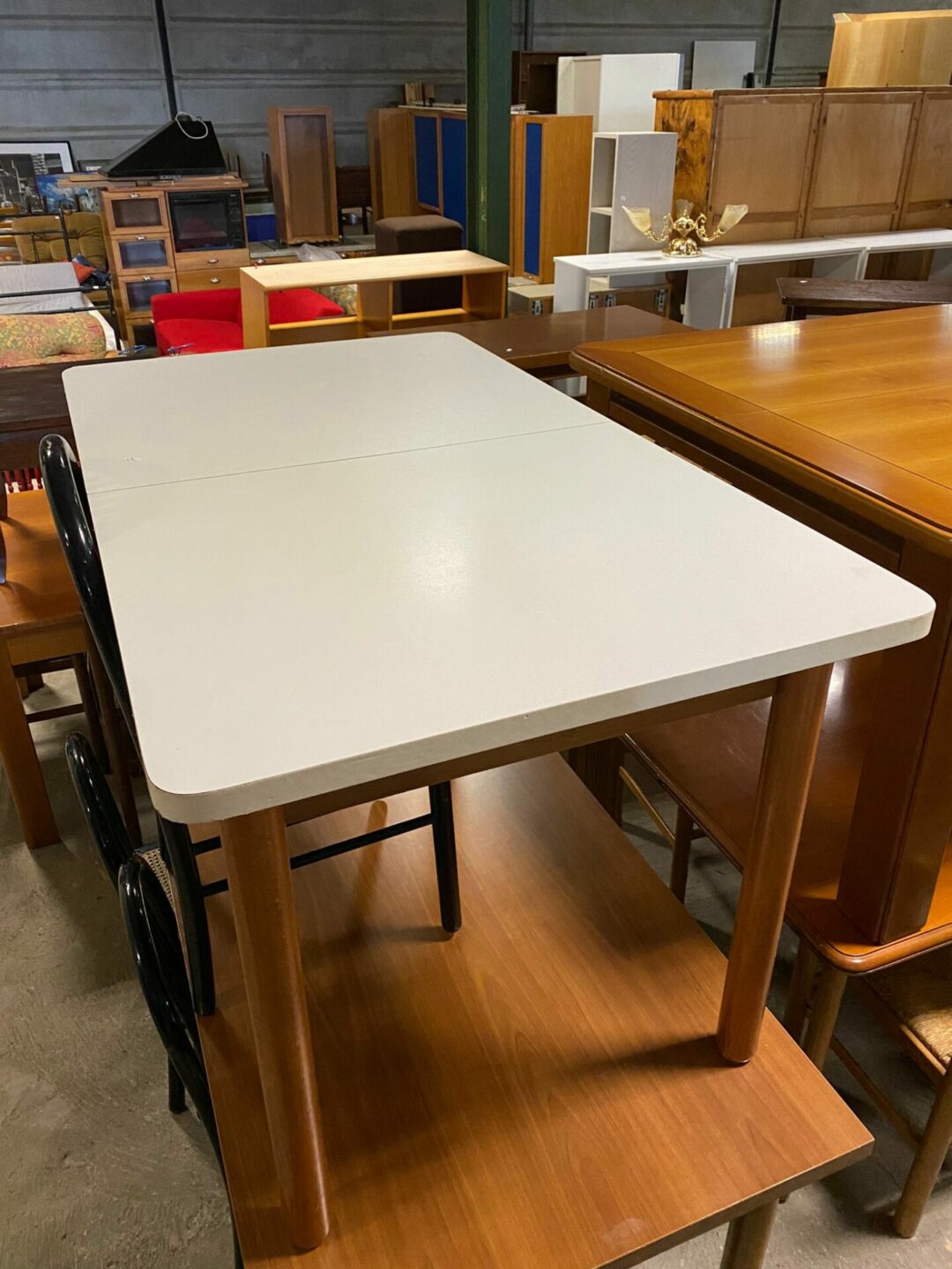 Tavolo allungabile in legno con piano bianco S-585 - immagine 2