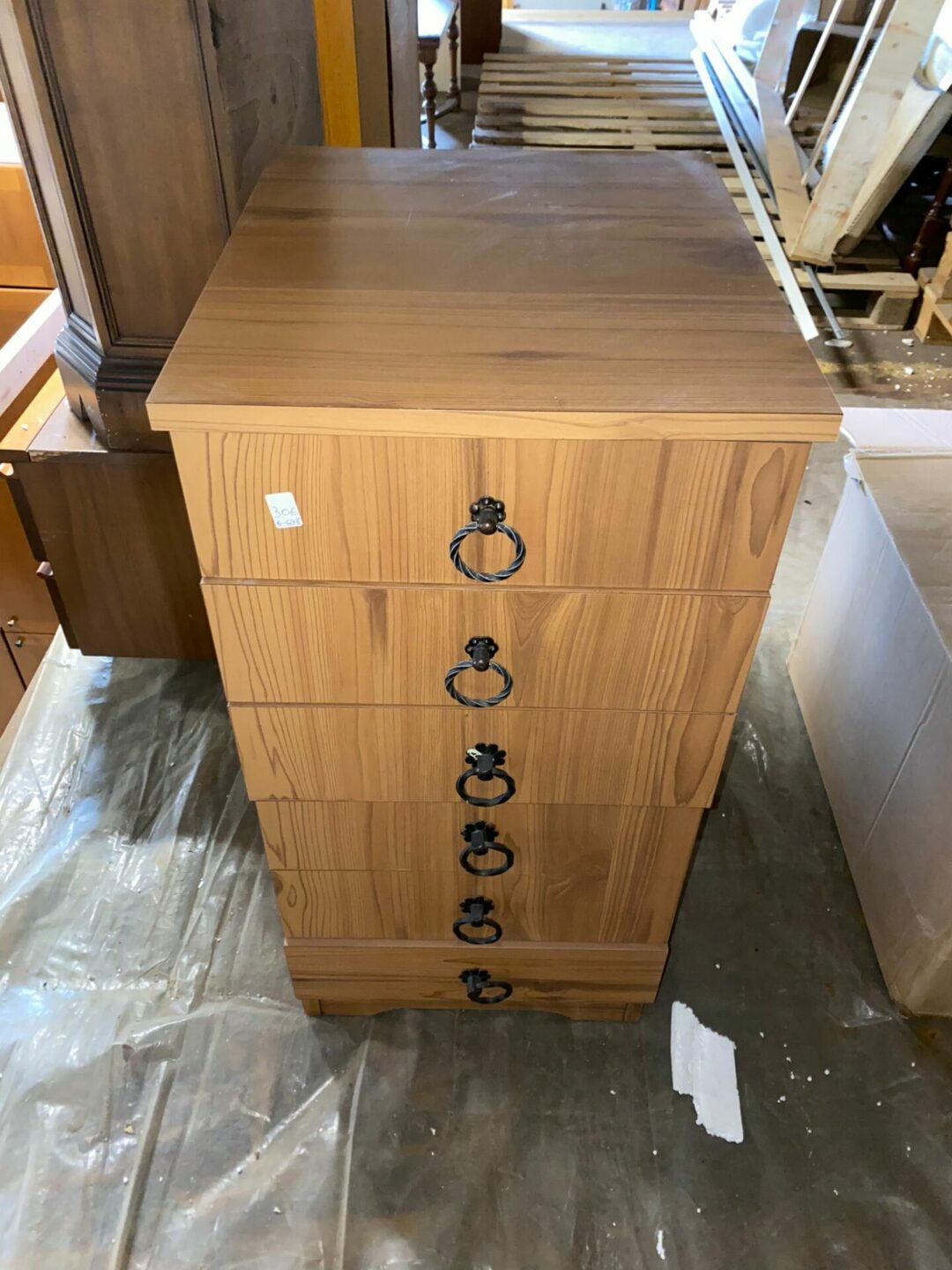 Cassettiera in legno con 6 cassettini S-698