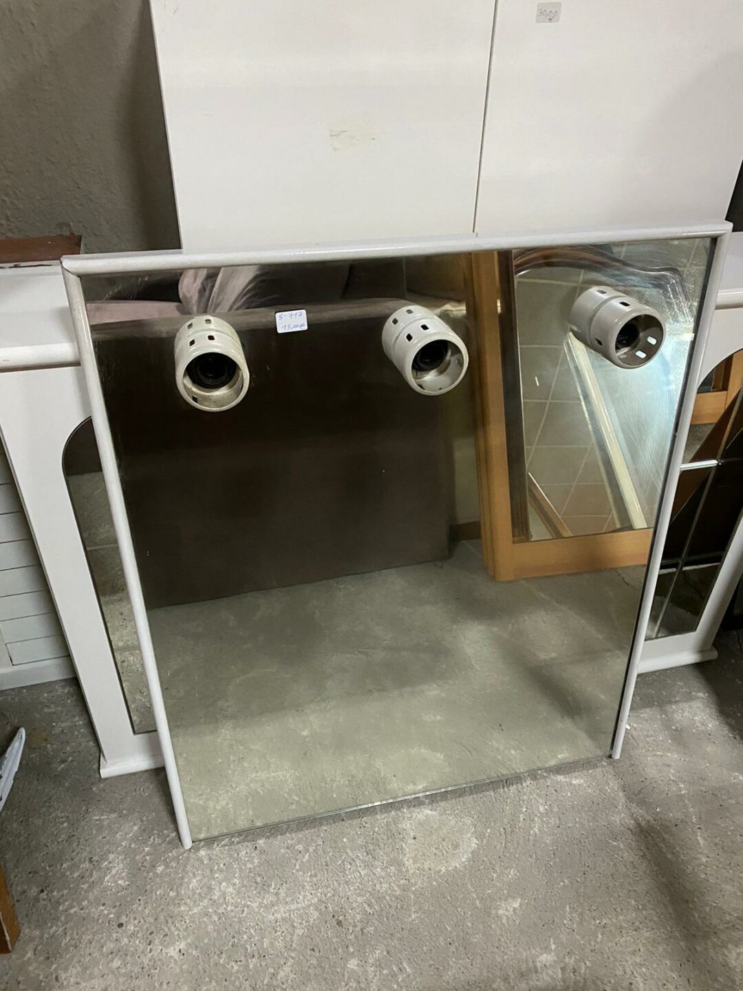 Specchio bagno con cornice bianco S-717