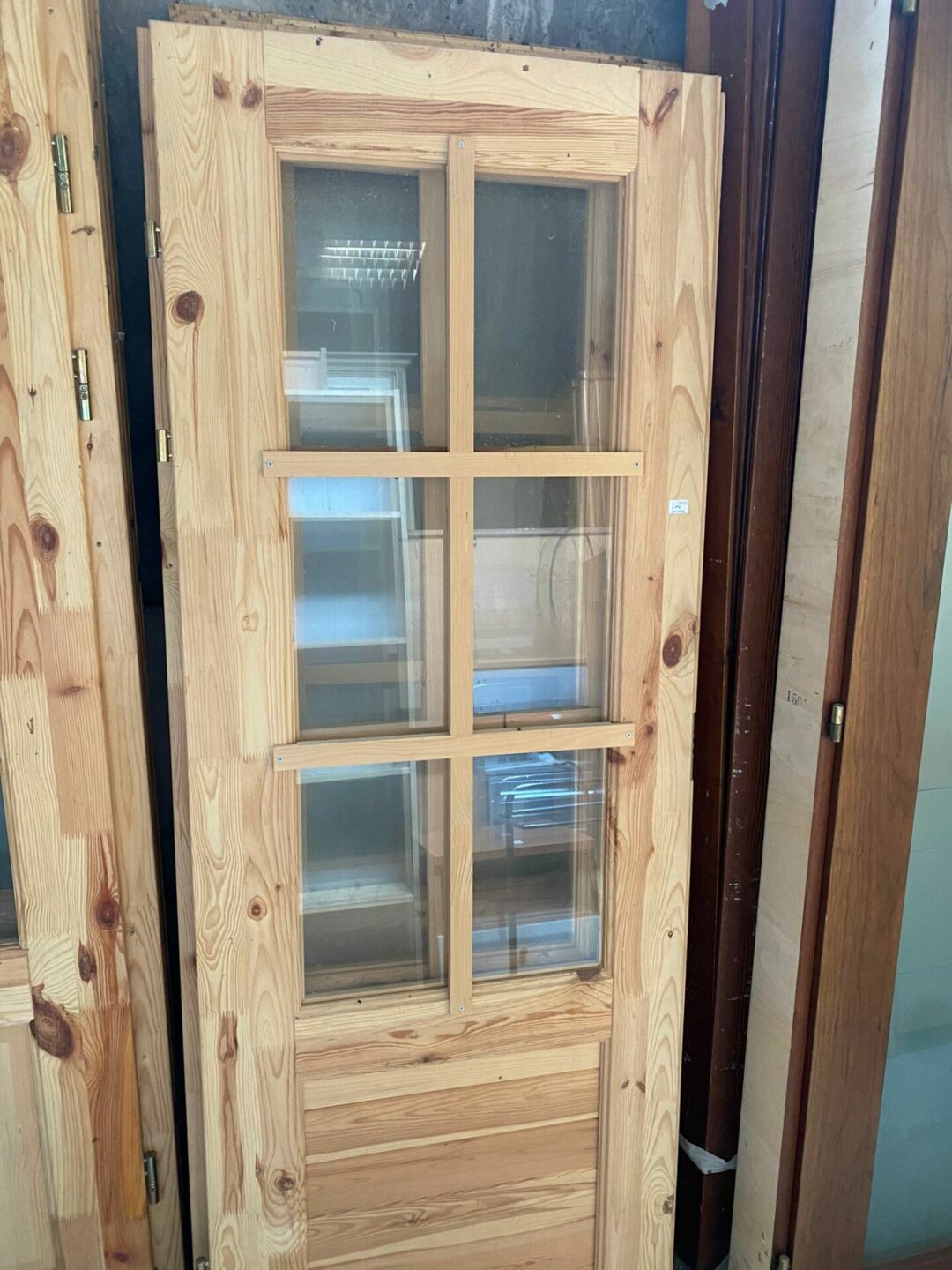 Porta in legno doppia nuova grezza con vetri S-761 - immagine 3
