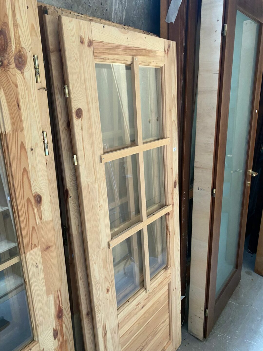 Porta in legno doppia nuova grezza con vetri S-761 - immagine 2