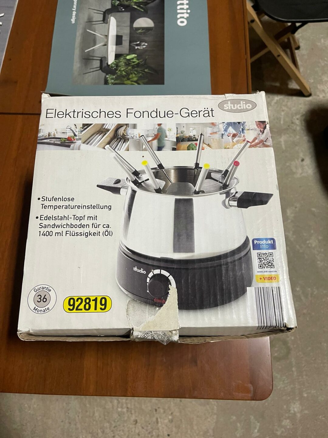 Set per fonduta elettrica fino a 8 persone | utilizzabile come fonduta di olio, brodo, cioccolato o formaggio | con 8 forchette per fonduta | termostato continuo | pentola in acciaio inox con S-94