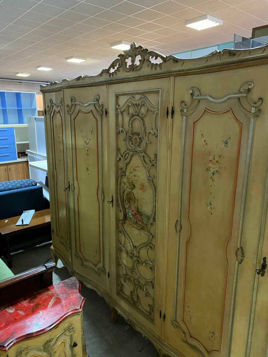 Camera da letto barocco veneziana completa di comó e comodini, specchiera, e testata letto matrimoniale S 1423 - immagine 2