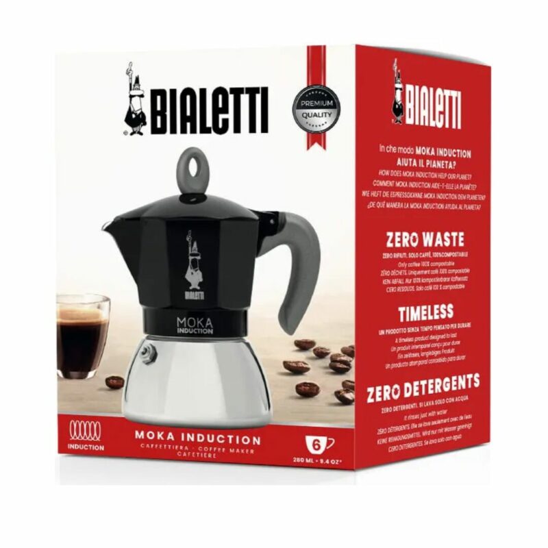 Bialetti Moka Induktion 6 Tazze Colore Del Prodotto: Nero. Argento. - 006936 - immagine 5