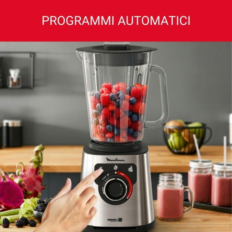 Moulinex Frullatore con Bicchiere Capacità 2 Litri Potenza 1200 watt Lame Rimovibili colore Grigio - PerfectMix+ LM871D - immagine 3