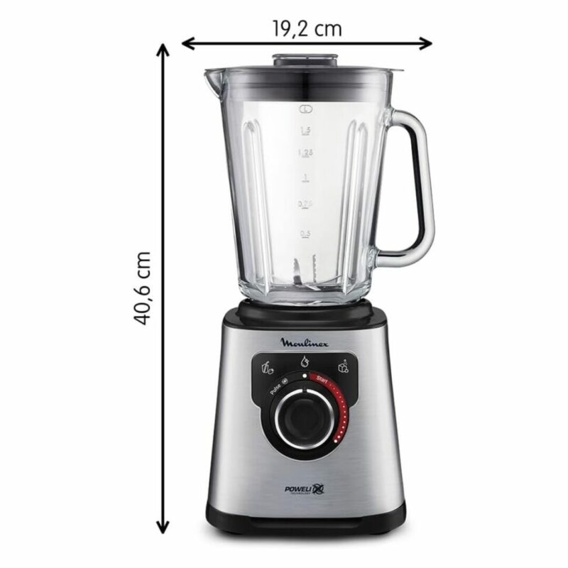 Moulinex Frullatore con Bicchiere Capacità 2 Litri Potenza 1200 watt Lame Rimovibili colore Grigio - PerfectMix+ LM871D - immagine 7