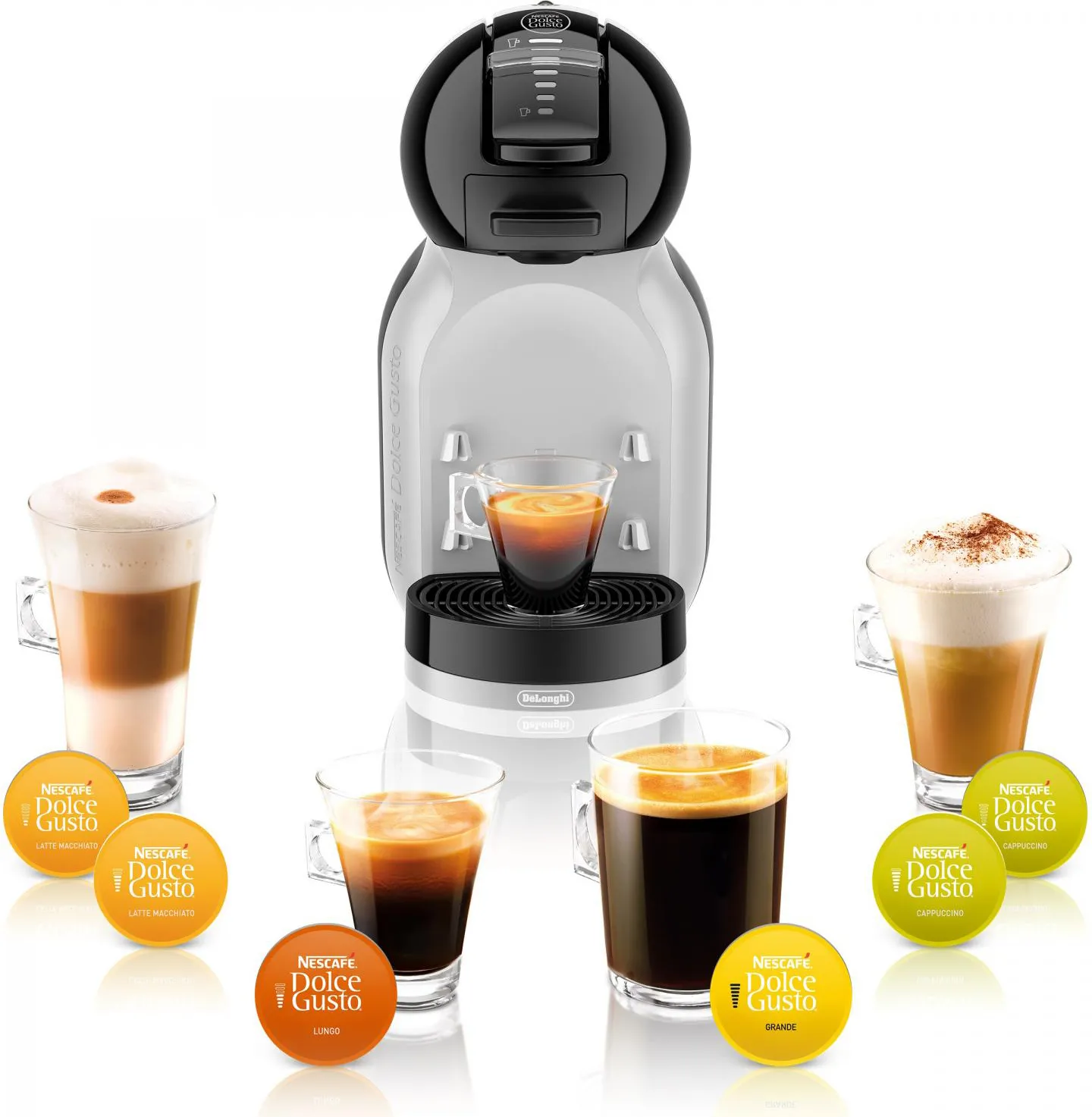 Mini Macchina Caffè Espresso De Longhi Capsule Nescafe Dolce Gusto 1 Tazza colore Bianco - EDG155.BG - immagine 6