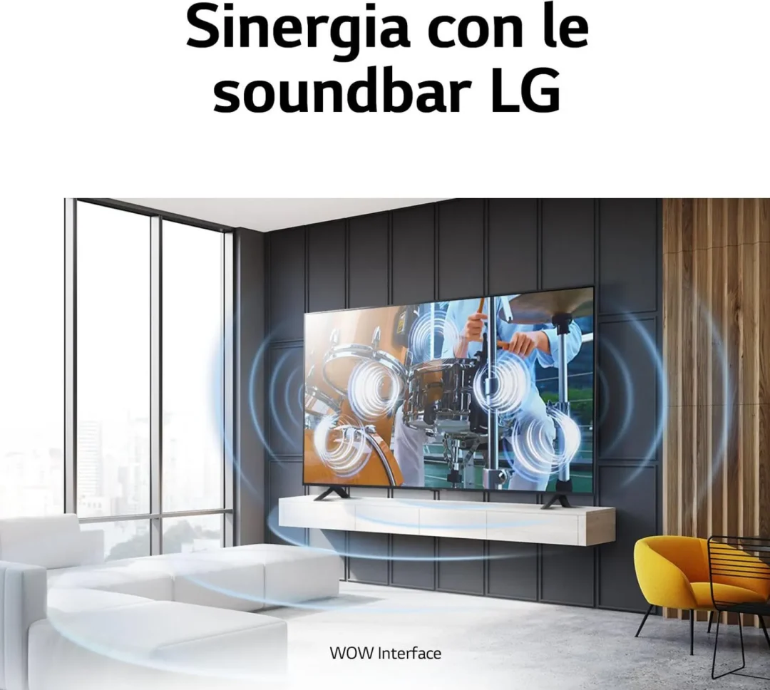 Lg Smart TV 65 Pollici 4K Ultra HD Display LED Web OS Lativù 4K / Tivusat 4K - 65UR78006LK.API Serie UR78 - immagine 9