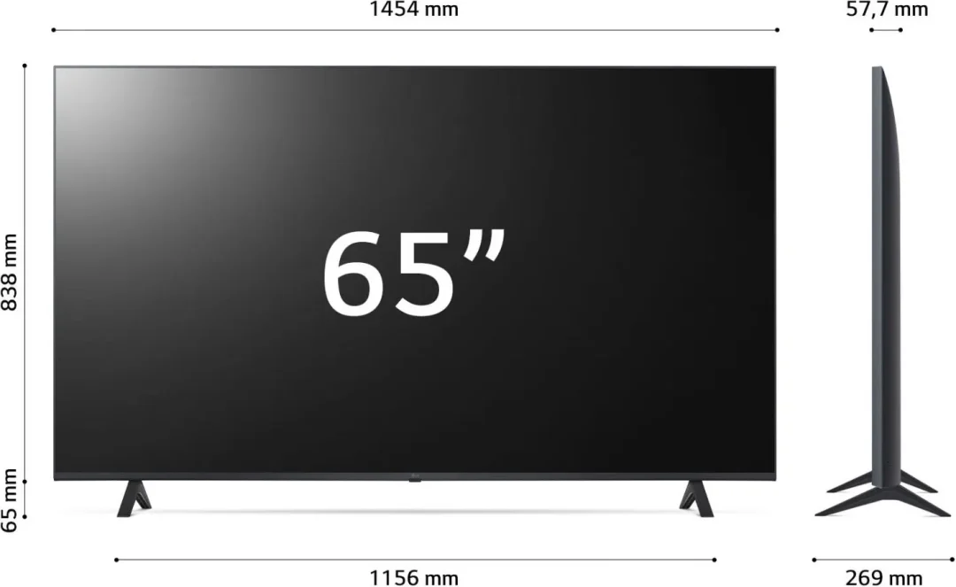 Lg Smart TV 65 Pollici 4K Ultra HD Display LED Web OS Lativù 4K / Tivusat 4K - 65UR78006LK.API Serie UR78 - immagine 10