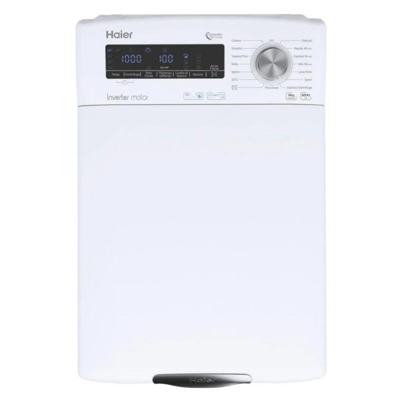 Lavatrice Carica dall'Alto HAIER 8 kg Classe A Profondità 60 cm 1200 giri a Vapore Motore Inverter - RTXSG28TMC5-11 - immagine 5