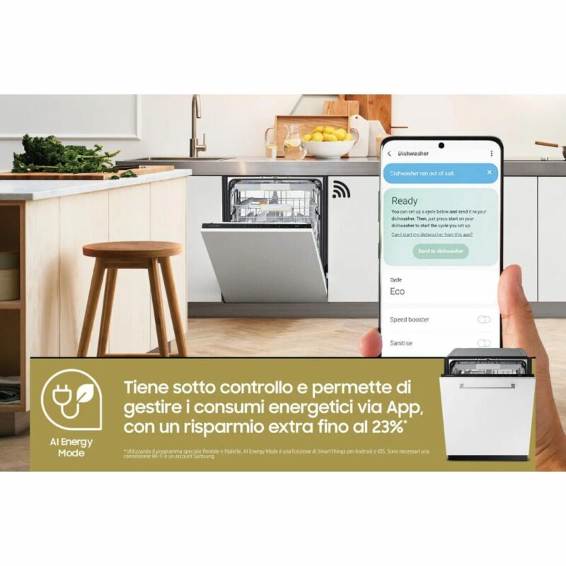 Lavastoviglie da Incasso Samsung 14 Coperti Classe A a Scomparsa Totale 60 cm - DW60CG880B - immagine 4