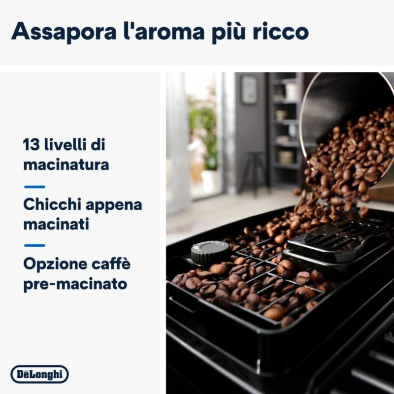 Macchina da caffè automatica De’Longhi Magnifica Start Black - ECAM220.60.B - immagine 3