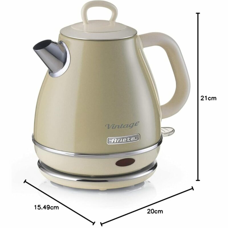 Ariete Bollitore elettrico 1 Litri Potenza 1630 Watt Filtro removibile colore Beige - 2868/03 Vintage - immagine 6