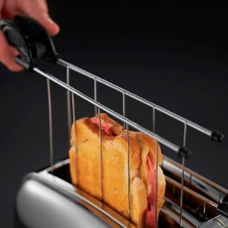 Russell Hobbs Tostapane 2 fette Potenza 1200 Watt Livello cottura Variabile e Cassetto fondo Raccoglibriciole colore Acciaio - 23310-57 - immagine 5