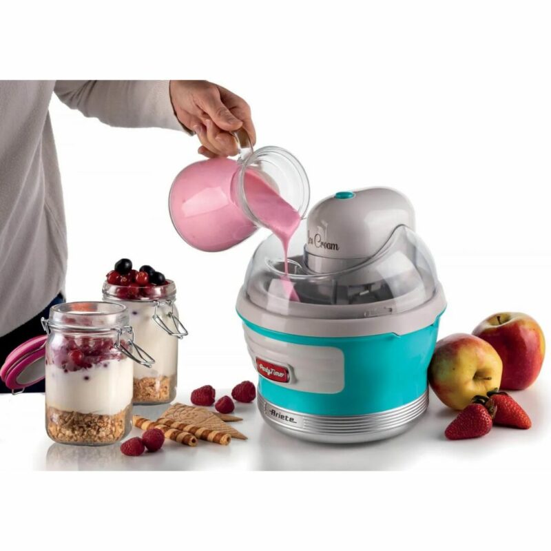 Ariete Macchina per Gelato Gelatiera Capacità 1,5 L Potenza 12W colore Bianco Azzurro - 643 Ice Cream Maker 00C064301AR0 - immagine 2