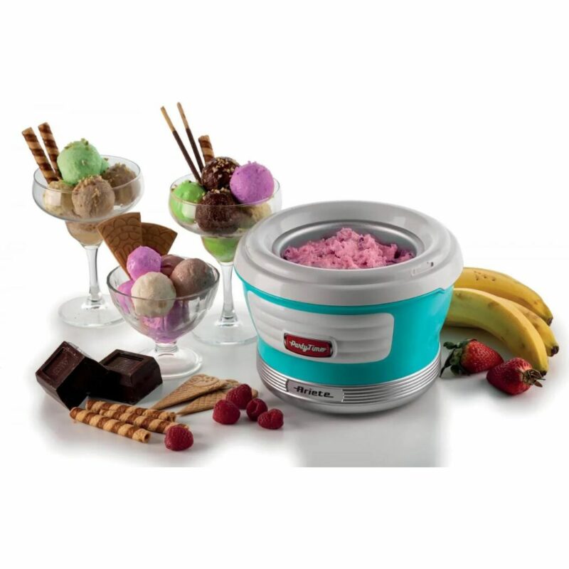 Ariete Macchina per Gelato Gelatiera Capacità 1,5 L Potenza 12W colore Bianco Azzurro - 643 Ice Cream Maker 00C064301AR0 - immagine 3