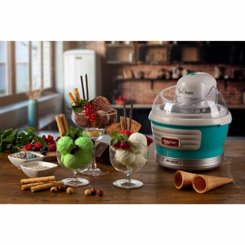Ariete Macchina per Gelato Gelatiera Capacità 1,5 L Potenza 12W colore Bianco Azzurro - 643 Ice Cream Maker 00C064301AR0 - immagine 5