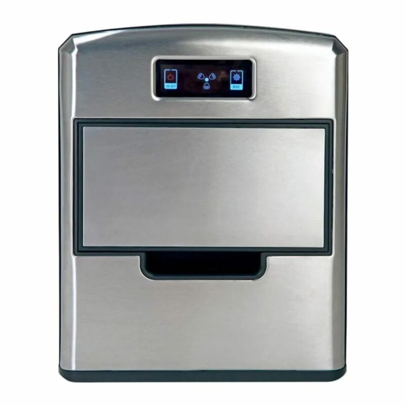 R.g.v. Macchina del Ghiaccio Fabbricatore di Ghiaccio Potenza 150 Watt Produzione 10 Kg/24h colore Acciaio - FG12D Mojito ICE