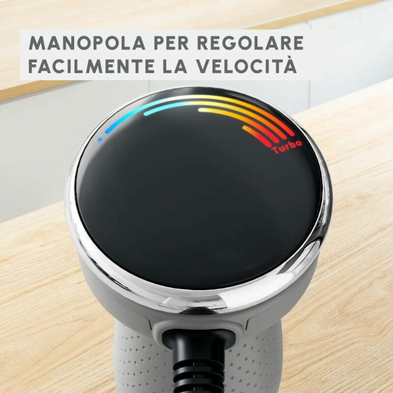 Moulinex Frullatore a Immersione Minipimer Capacità Ciotola 0,8 Litri Potenza 1000 Watt con Tritaghiaccio colore Grigio e Acciaio - DD672B - immagine 6