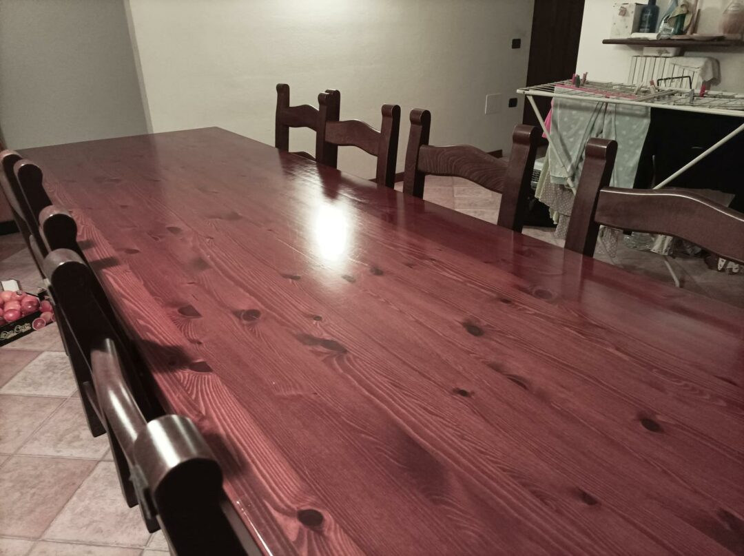 Tavolo in legno massiccio con 8 sedie da sala/taverna c.v. Art.144 S 1857 - immagine 2