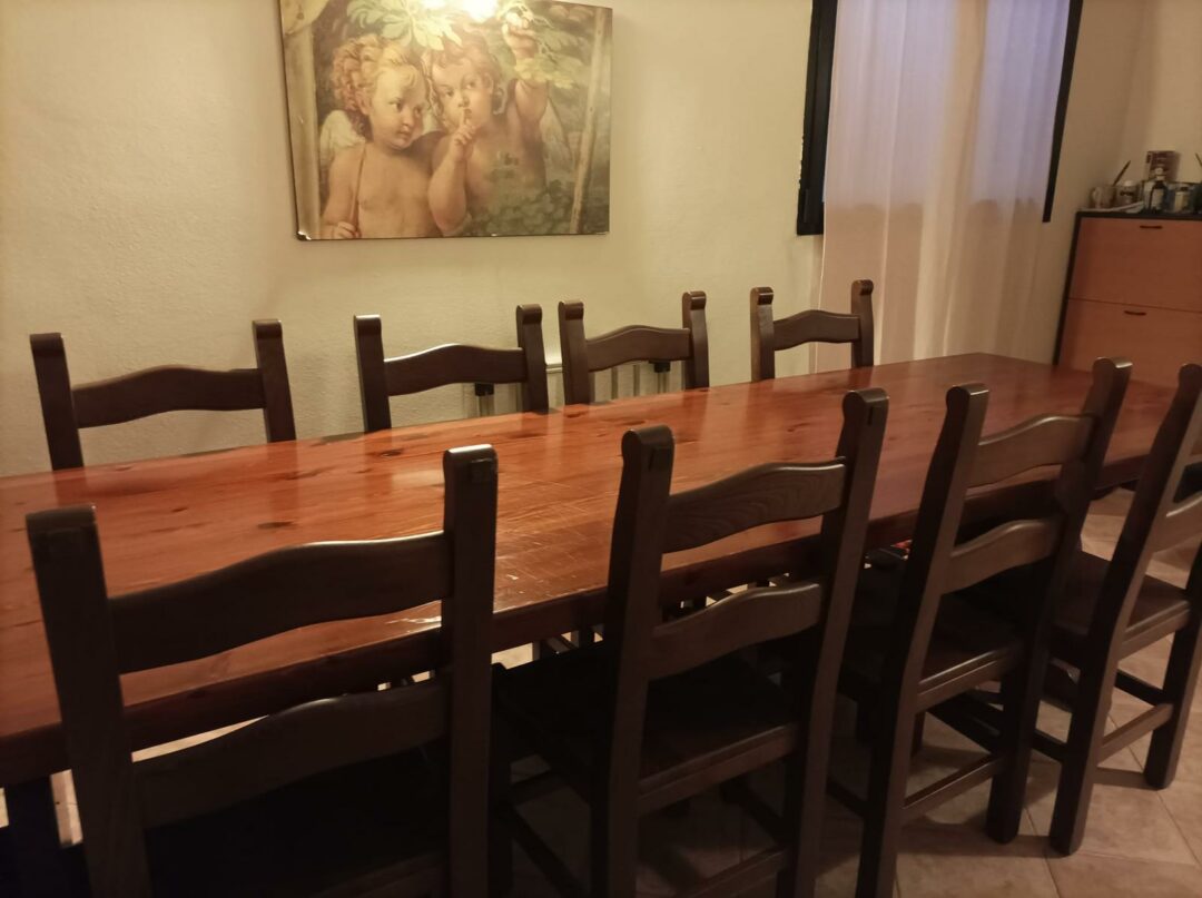 Tavolo in legno massiccio con 8 sedie da sala/taverna c.v. Art.144 S 1857 - immagine 3