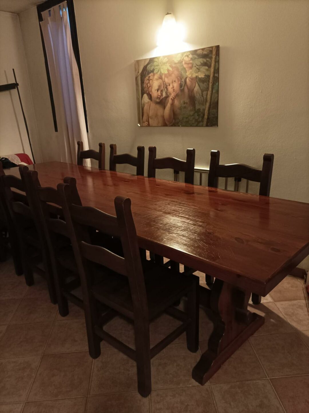 Tavolo in legno massiccio con 8 sedie da sala/taverna c.v. Art.144 S 1857 - immagine 4