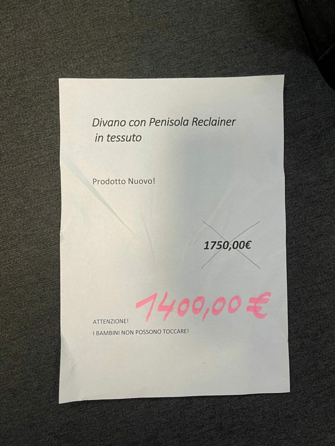 Divano nuovo con penisola reclainer in tessuto made in italy S 1588 - immagine 4