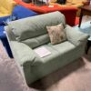 Divano nuovo 2 posti alcantara colore verde made in italy S 1593