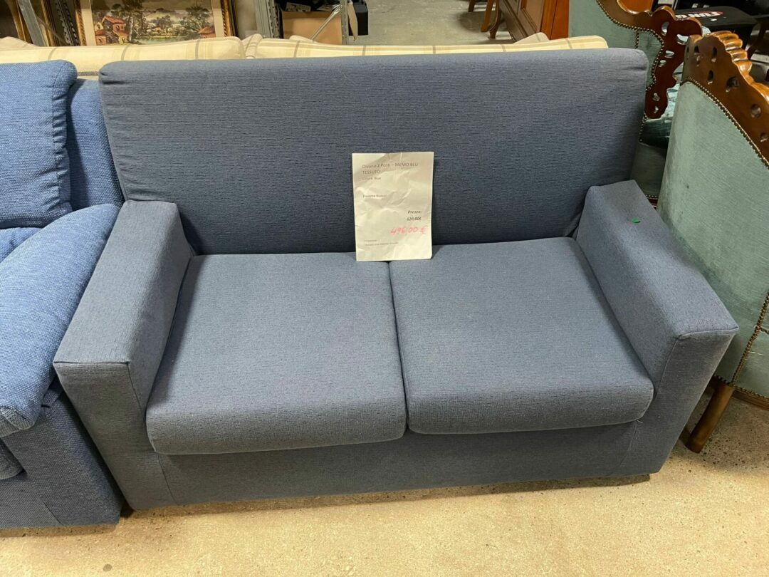 Divano nuovo 2 posti colore memo blu made in italy S 1598