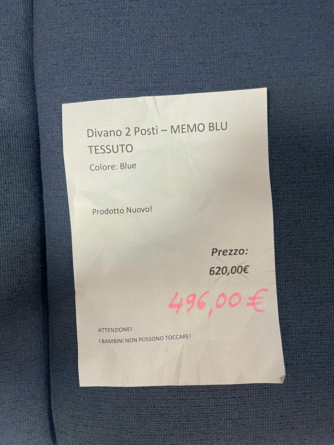 Divano nuovo 2 posti colore memo blu made in italy S 1598 - immagine 2
