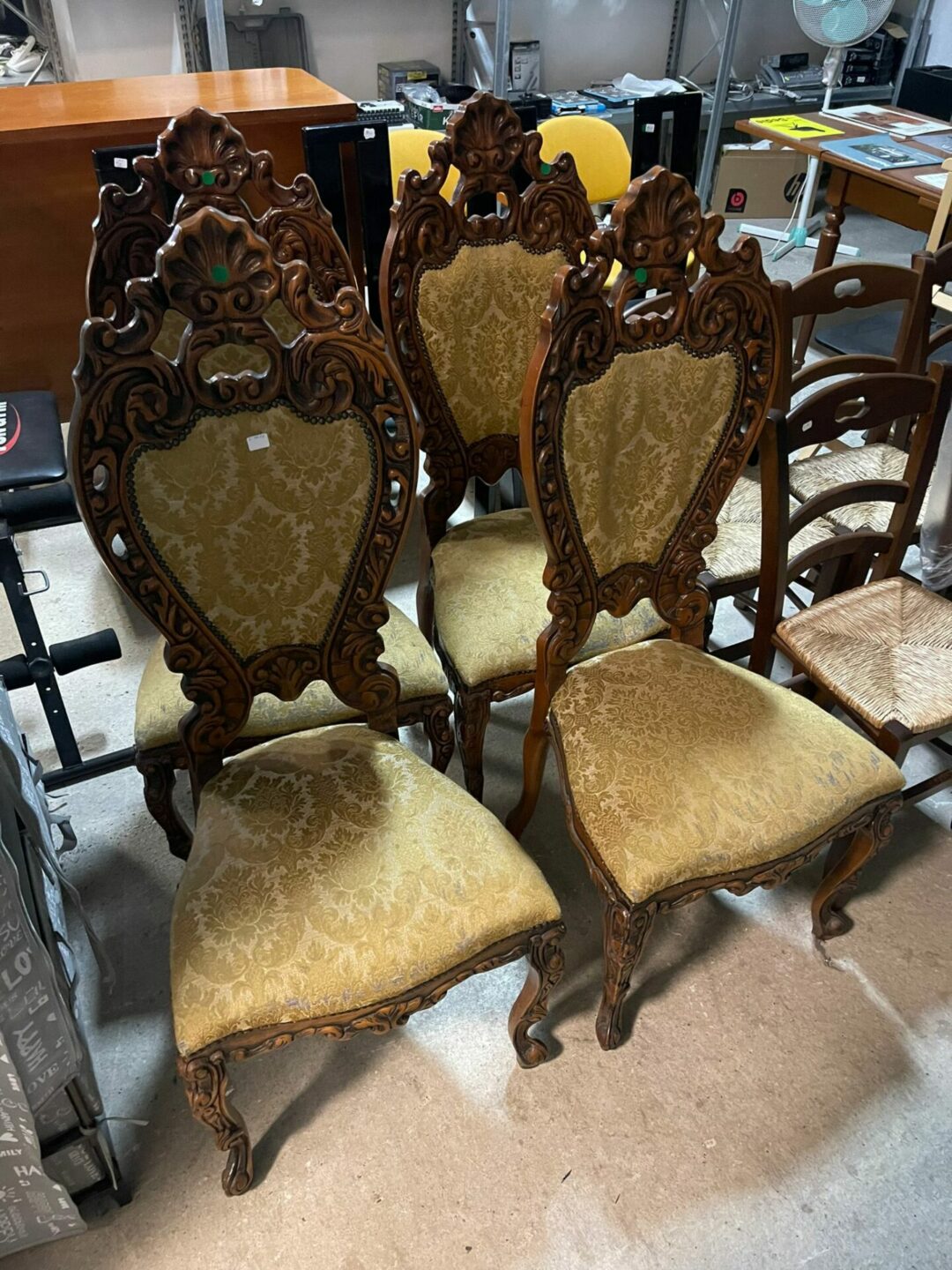 Sedie in legno antiche con seduta in tessuto C.V. Art.119 S 1612