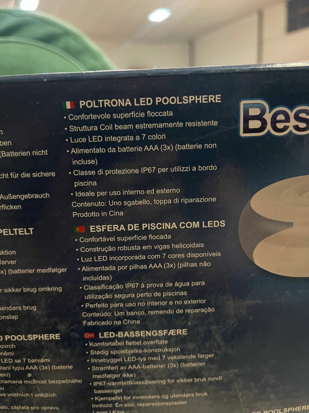 Pouf Poltrona Poggiapiedi Gonfiabile mini con Luce Led integrata Bestway S 1644 - immagine 2
