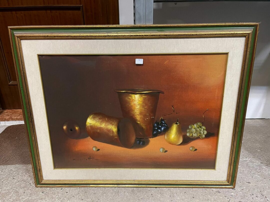 Quandro natura morta firmato, olio 1976 (valore opera 150.000 lire) S 1651