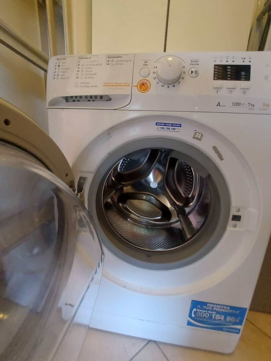 Lavasciuga indesit USATO GARANTITO 1200 giri 7+5kg classe A S 1841 c.v. art.142 - immagine 2
