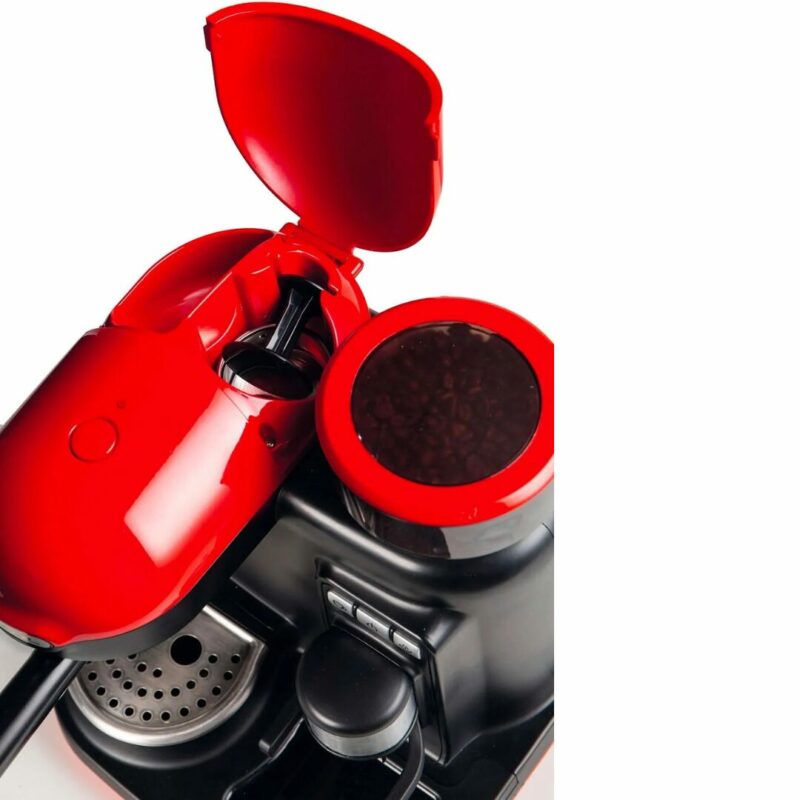 Ariete Macchina Caffè Espresso Manuale con Erogatore di Vapore Sistema di ricarica Macinato in Polvere 2 Tazze colore Rosso - 1318 Serie Moderna - immagine 3