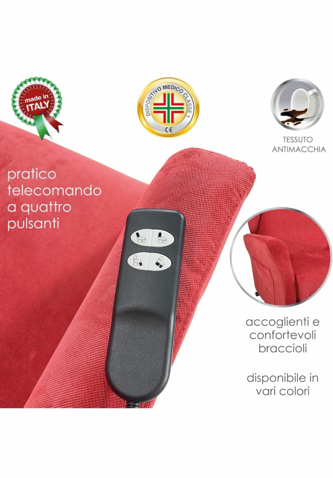 Poltrona Ponza Lux Savoy 07 Beige Relax Reclinabile Motorizzata Elettrica Alzapersona S 1921 - immagine 8