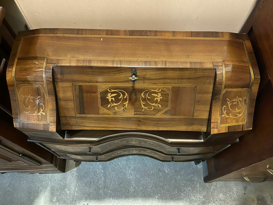 Ribaltina/comó con cassetti intarsiato in legno massiccio S 1939 - immagine 4