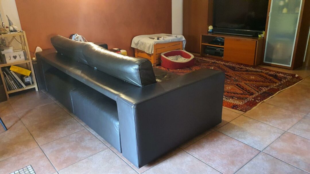 Divano lineare in vera pelle 3 posti S 1997 - immagine 5