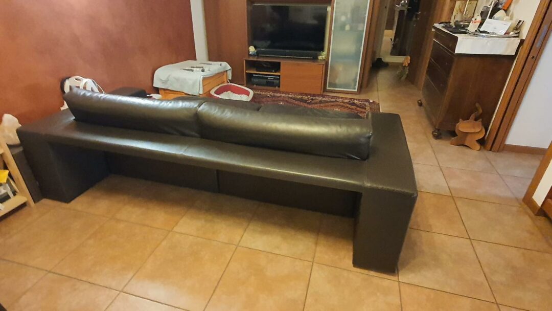 Divano lineare in vera pelle 3 posti S 1997 - immagine 8