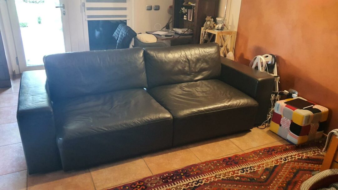 Divano lineare in vera pelle 3 posti S 1997 - immagine 9