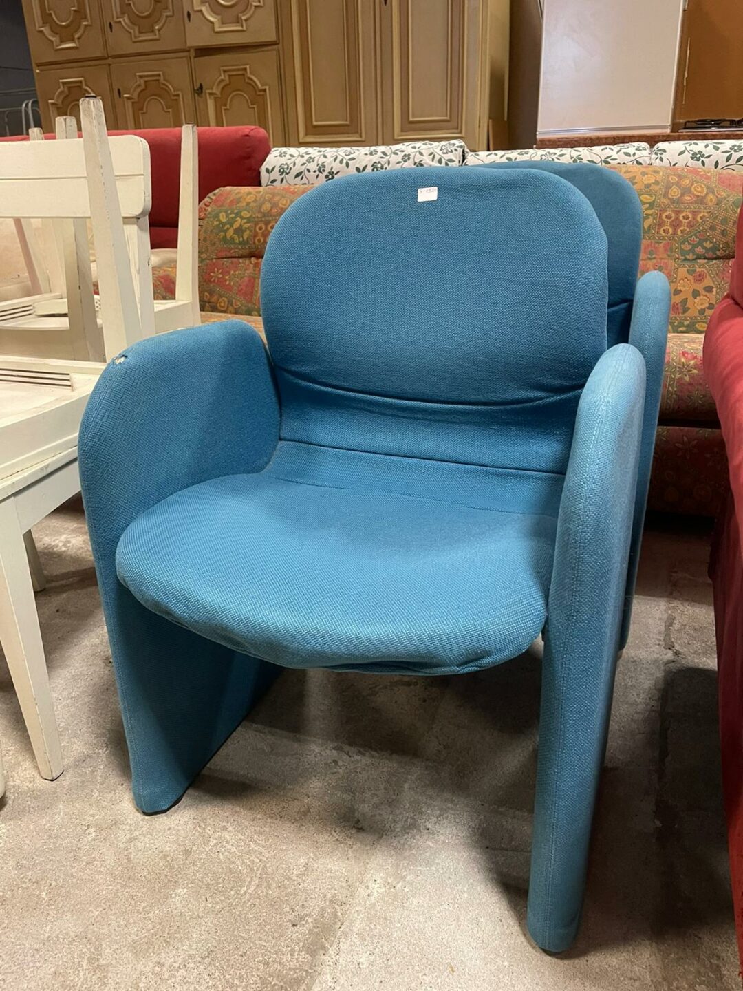 Poltrone con le ruote 2 pezzi in tessuto colore blu S 1930
