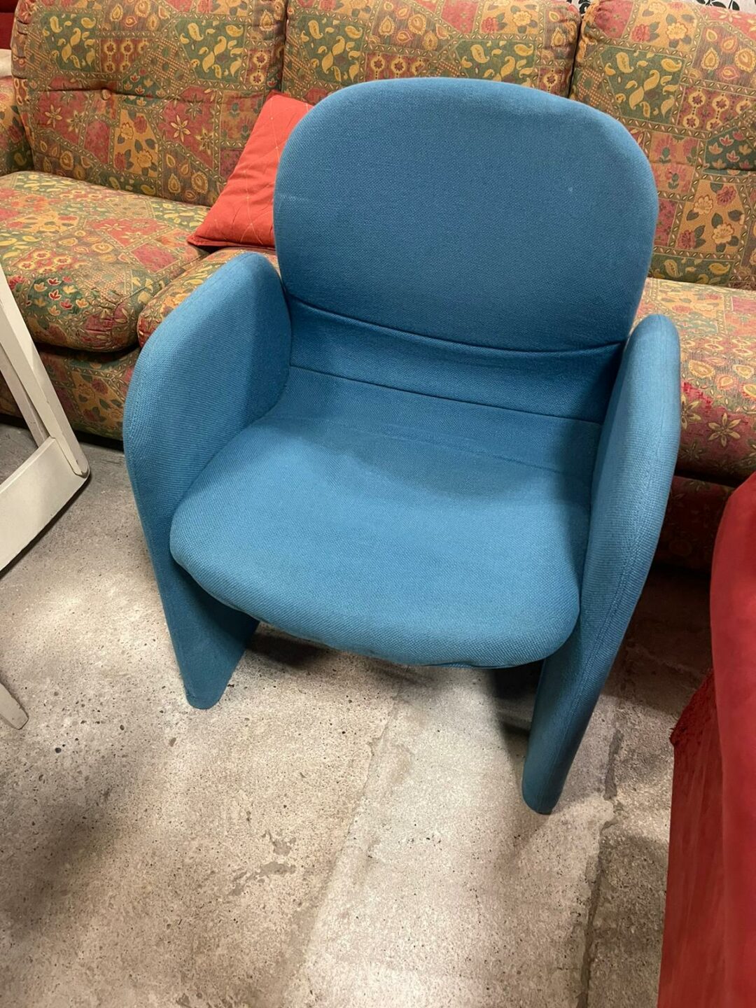 Poltrone con le ruote 2 pezzi in tessuto colore blu S 1930 - immagine 2