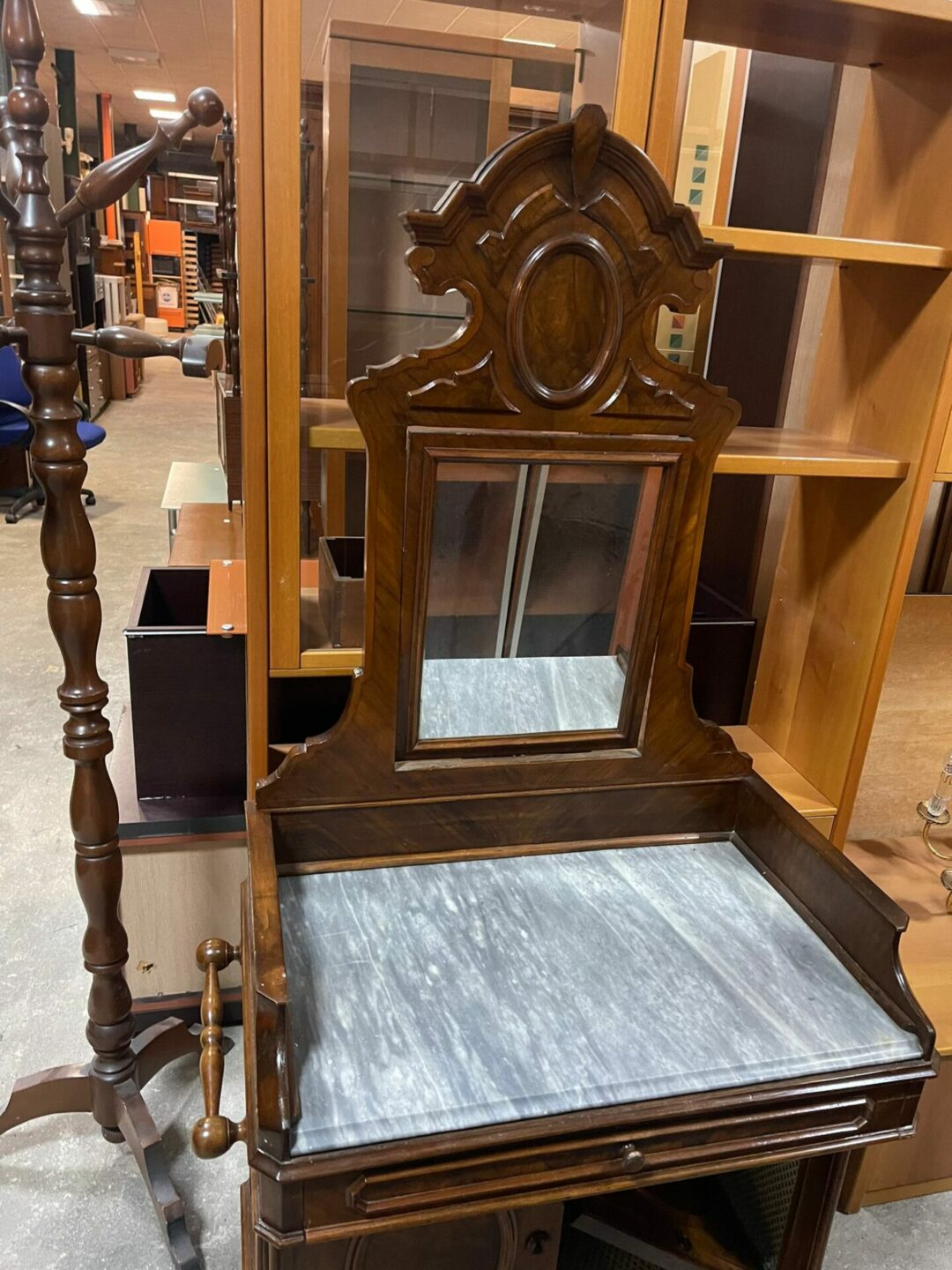 Credenza - comò - pettiniera antica fine 900 S 1940 - immagine 2