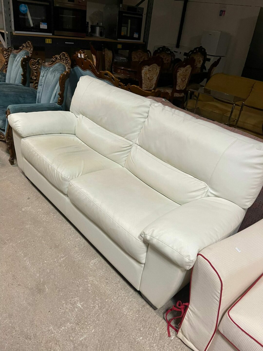 Divano in pelle 3 posti colore bianco S 1971 - immagine 3