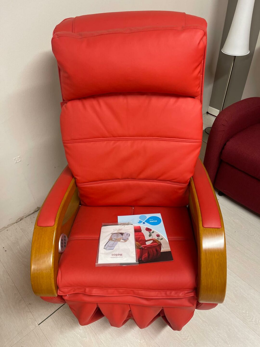 Poltrona Helios relax in ecopelle rosso S 2131
