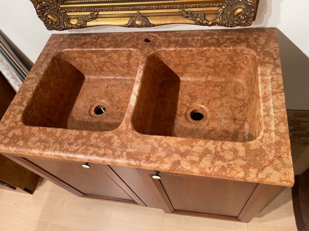 Mobile in legno con lavandino in marmo S 2212 - immagine 2