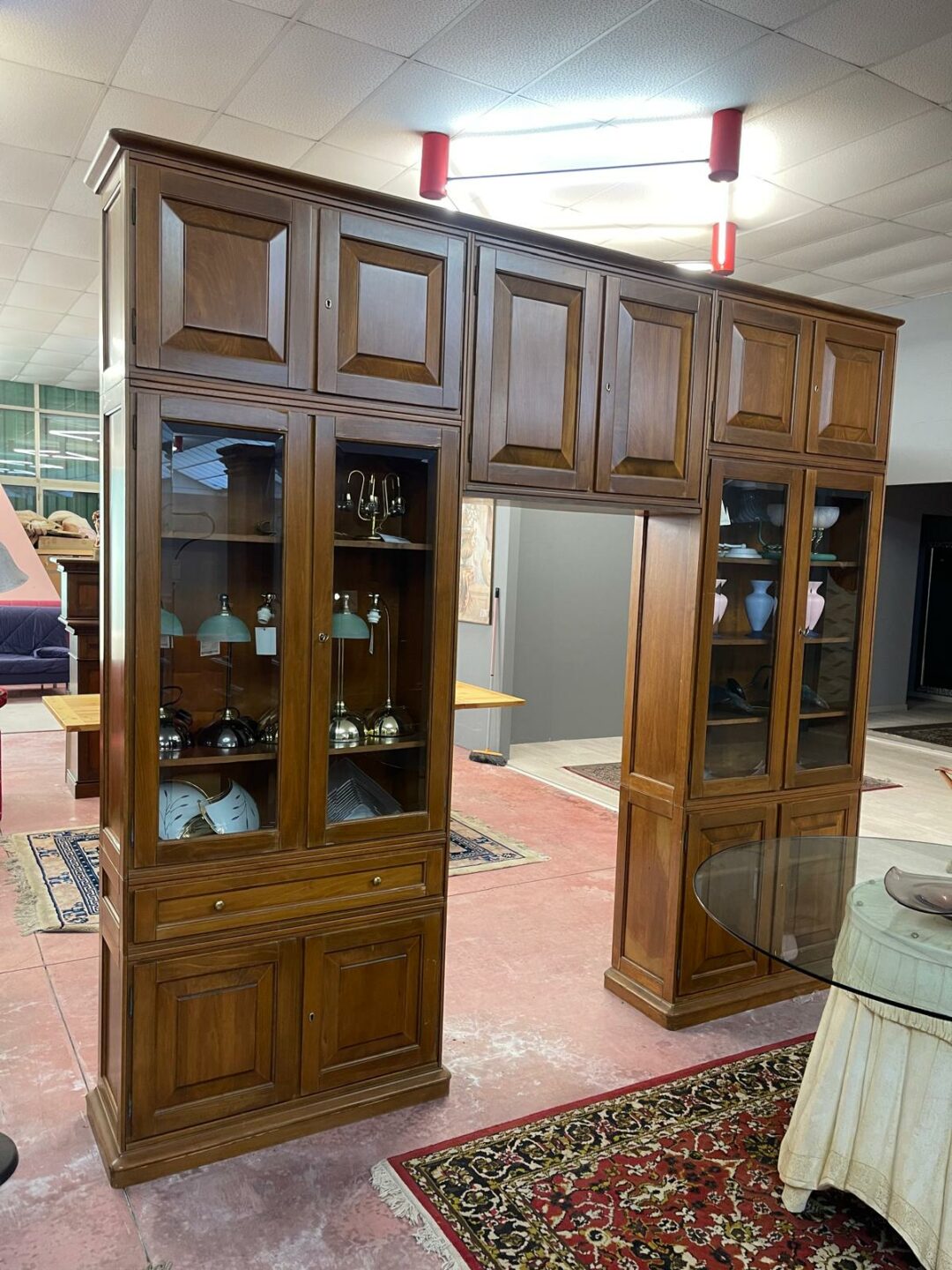 Parete attrezzata artigianale in legno S 2337