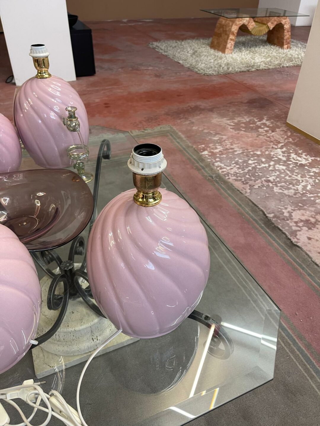Lampada in ceramica rosa S 2391