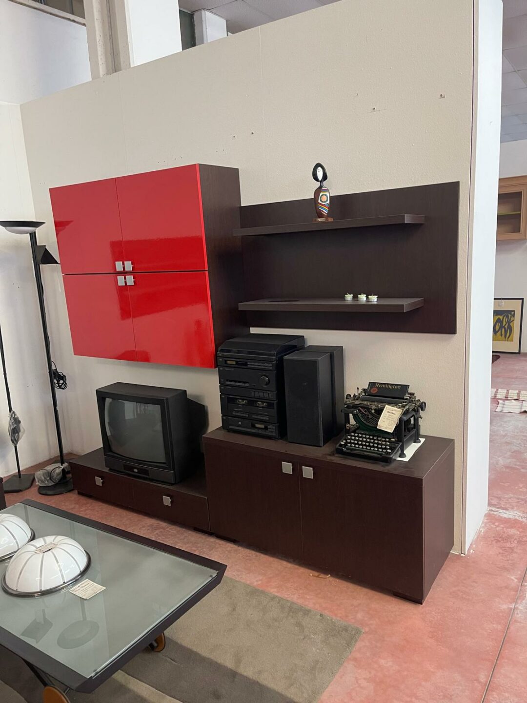 Mobile soggiorno wenge rosso in legno di qualità S 2443